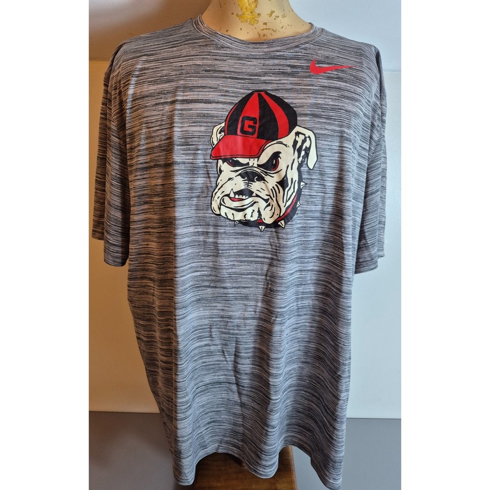 Georgia Bulldogs Mens Nike T-Shirt 3XL Gray Lines UGA LOGO
